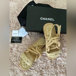 Chanel rope Dad Sandals leather mules SIZE US 8